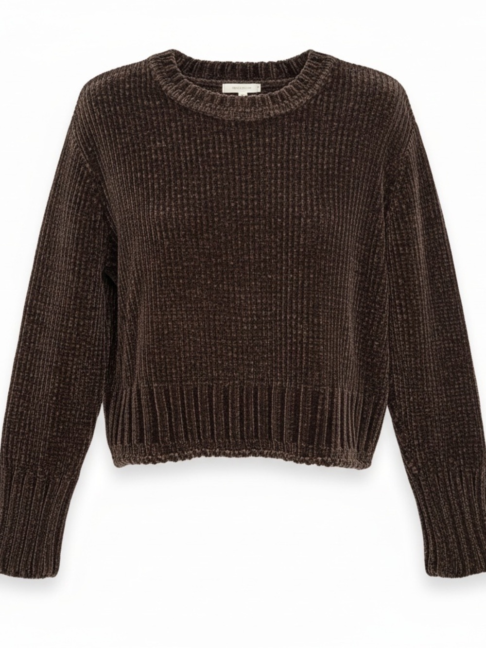Aeropostale Dark Brown Chenille Crewneck Sweater